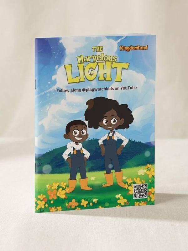 The Marvelous Light printed storybook standing on a table